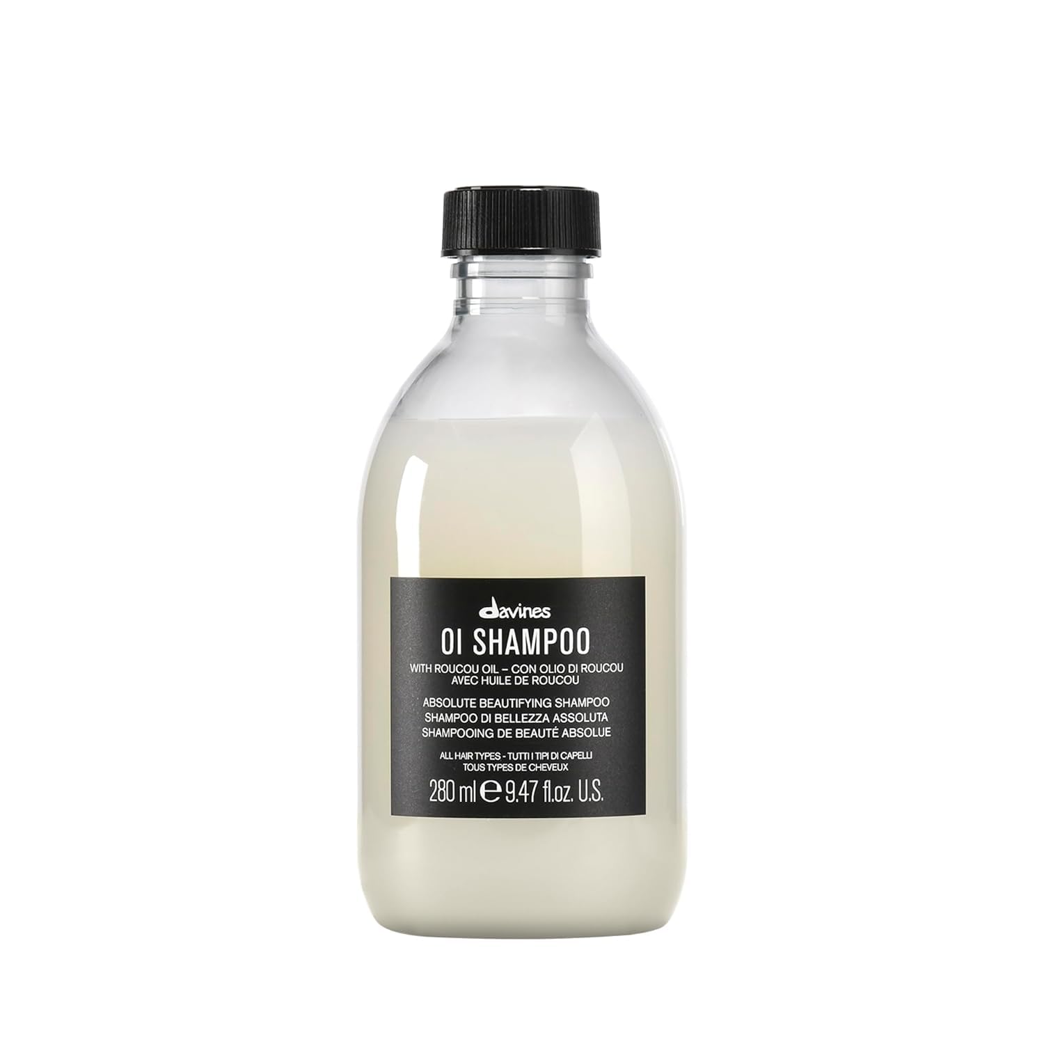 Davines OI Shampoo, Milky-Smooth Hydrating Cleanser for All Hair Types - Antioxidant-Rich Formula with Roucou Oil for Extraordinary Shine, Softness, Volume & Protection, Sulfate-Free, 9.47 Fl Oz